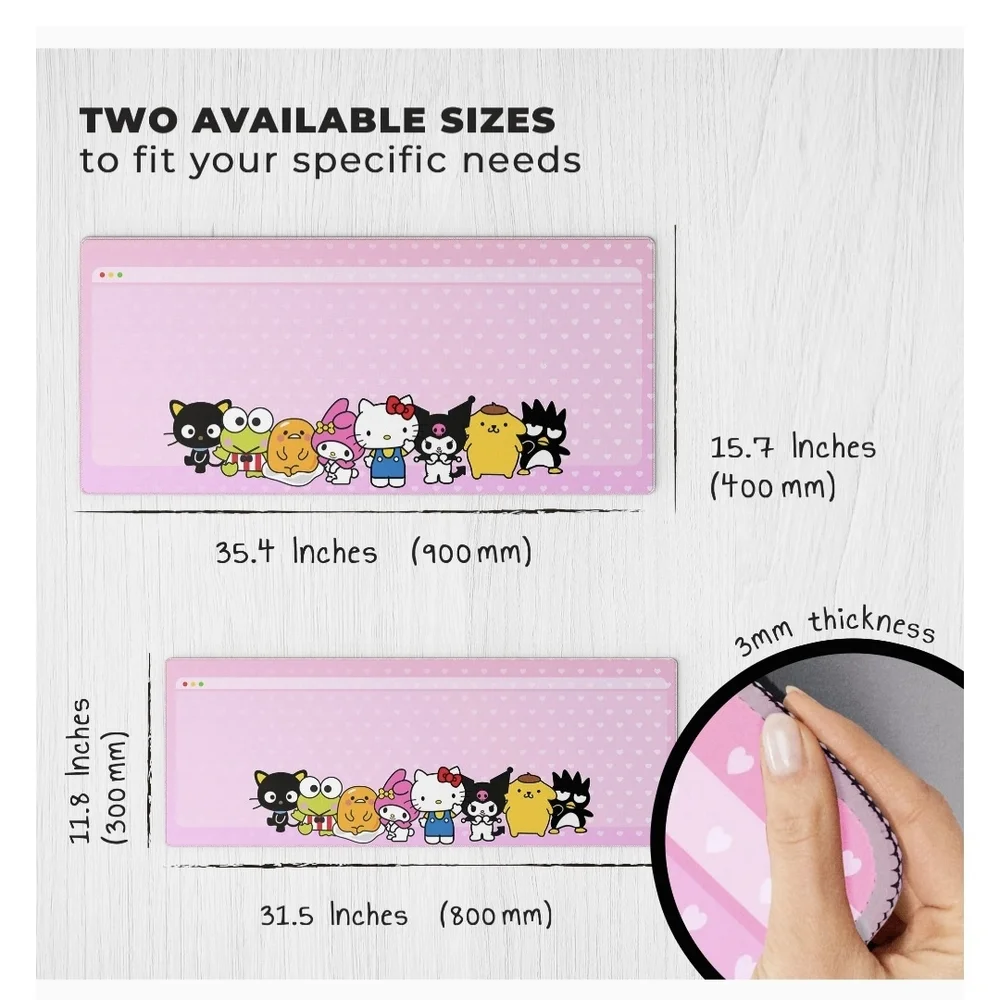 Sanrio Characters Pink Keyboard Mat